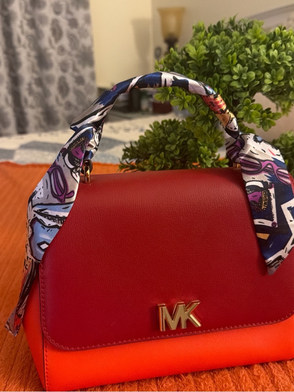 Michael Kors Red and Orange Satchel - Picture 5 of 14